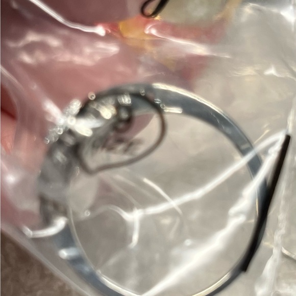 Romantic art deco style silver ring, sterling and clear rhinestones - Picture 11 of 11